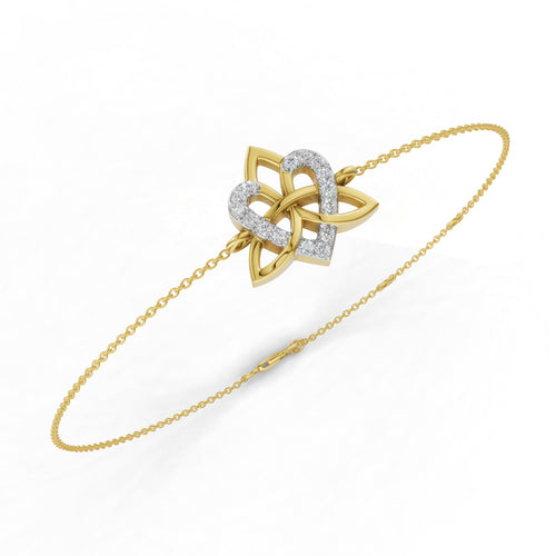 Angel Heart Diamond Chain Bracelet