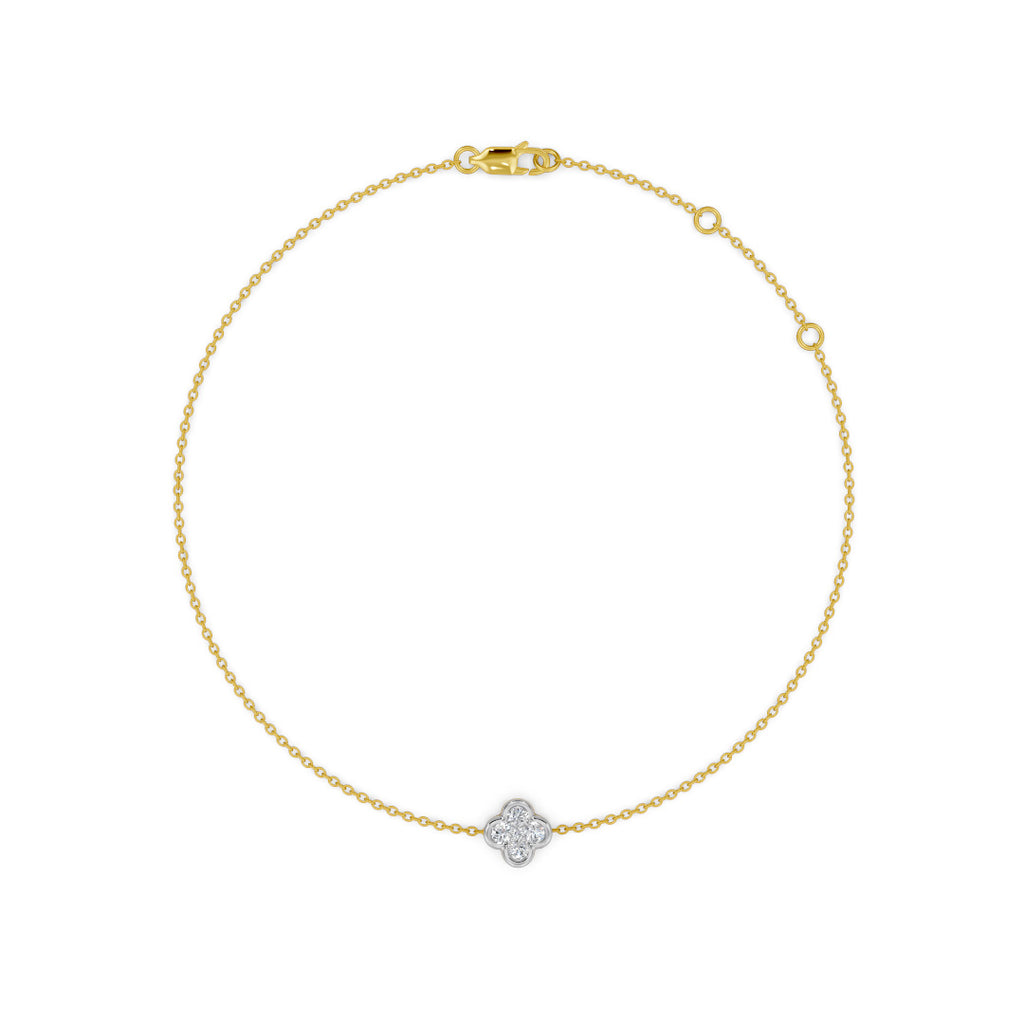 Lucky Clover Diamond Chain Bracelet
