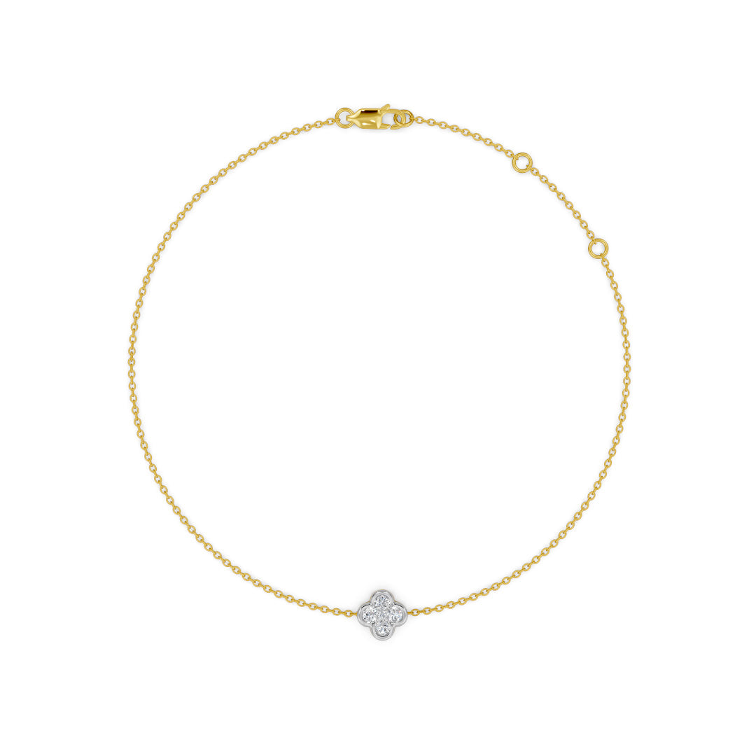Lucky Clover Diamond Chain Bracelet