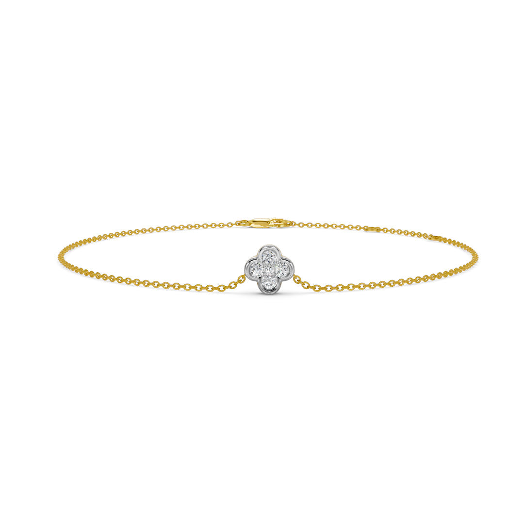 Lucky Clover Diamond Chain Bracelet