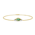 Emerald Gleam Gemstone and Diamond Chain Bracelet