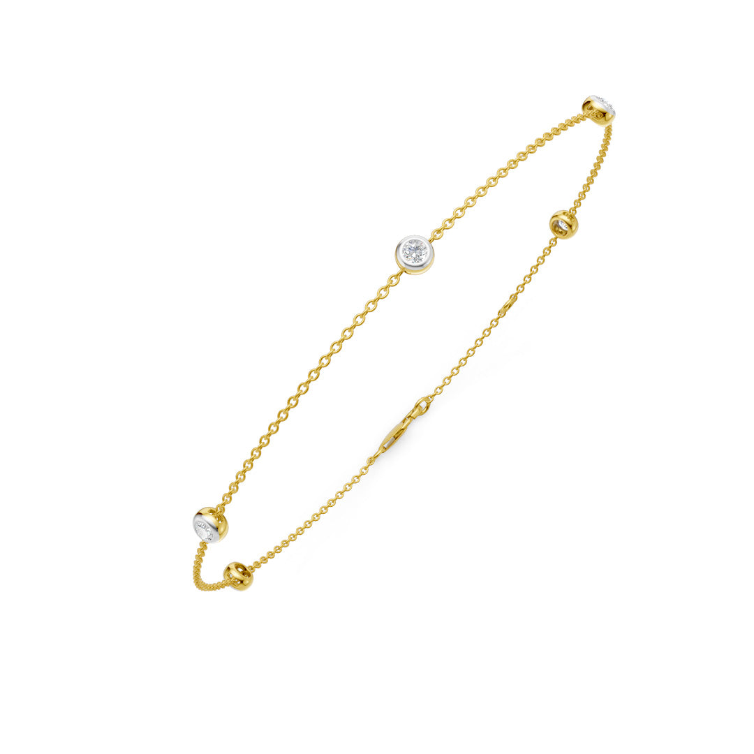 Diamond Station Chain Bracelet