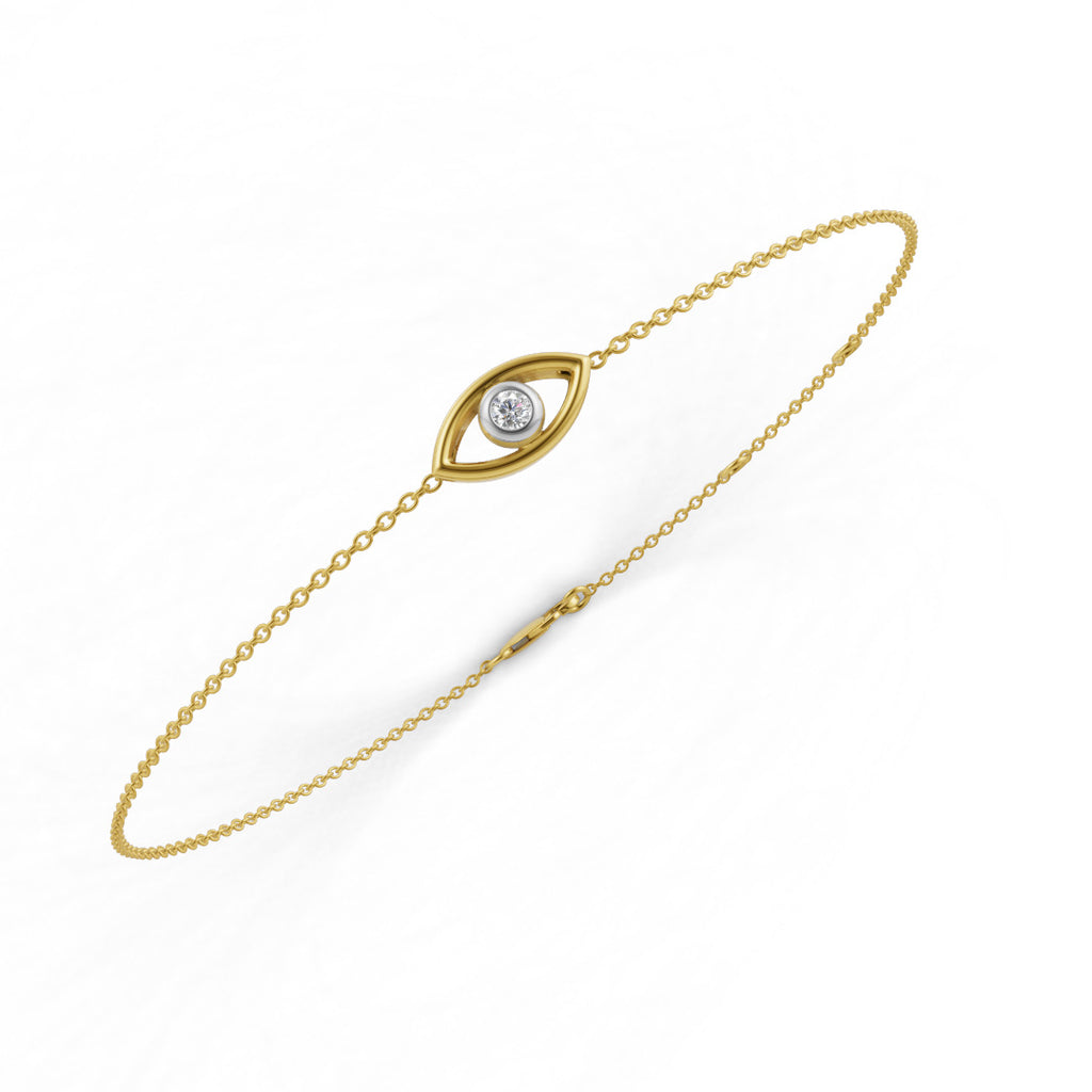 Evil Eye Diamond Chain Bracelet