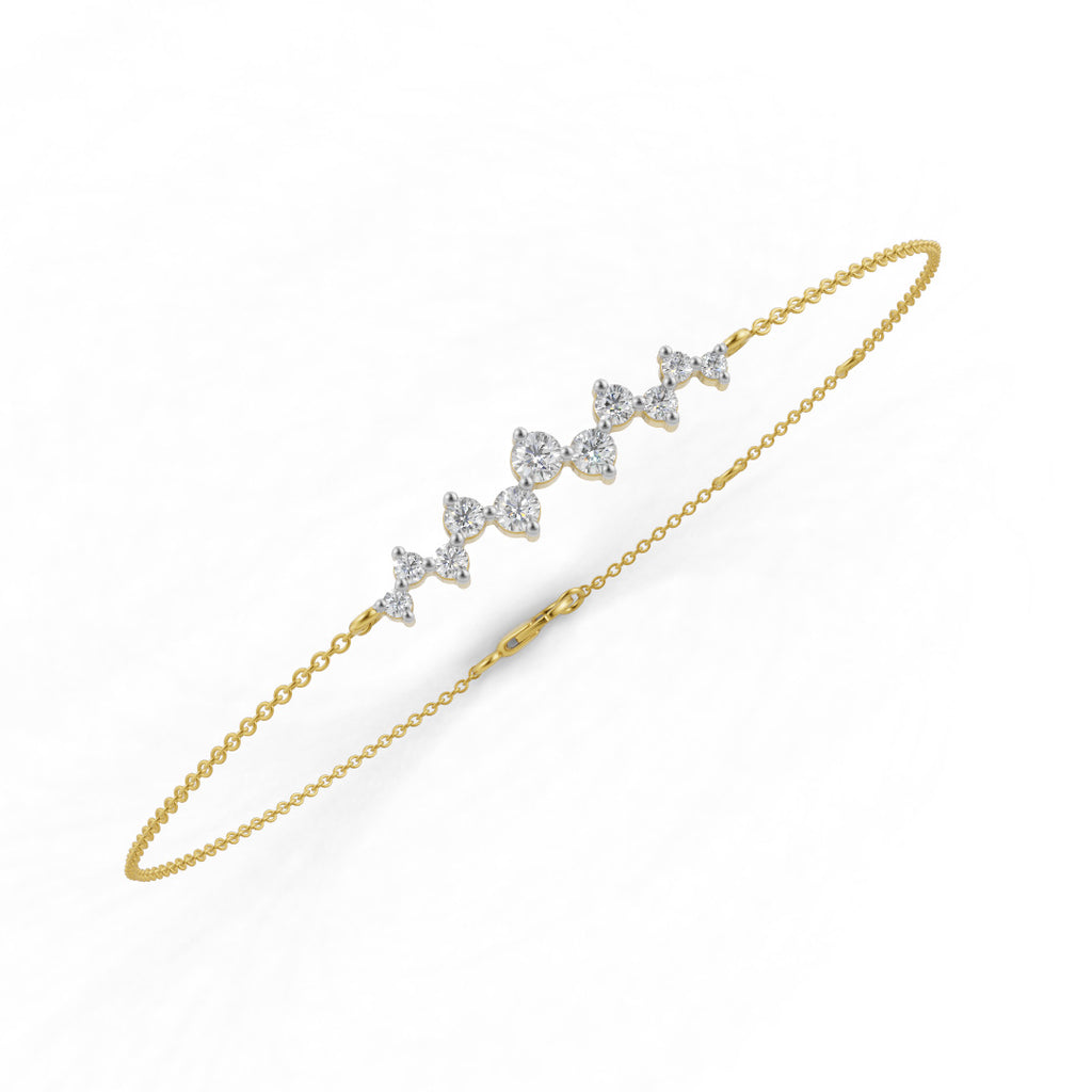 Floating Trail Solitaire Diamond Bracelet