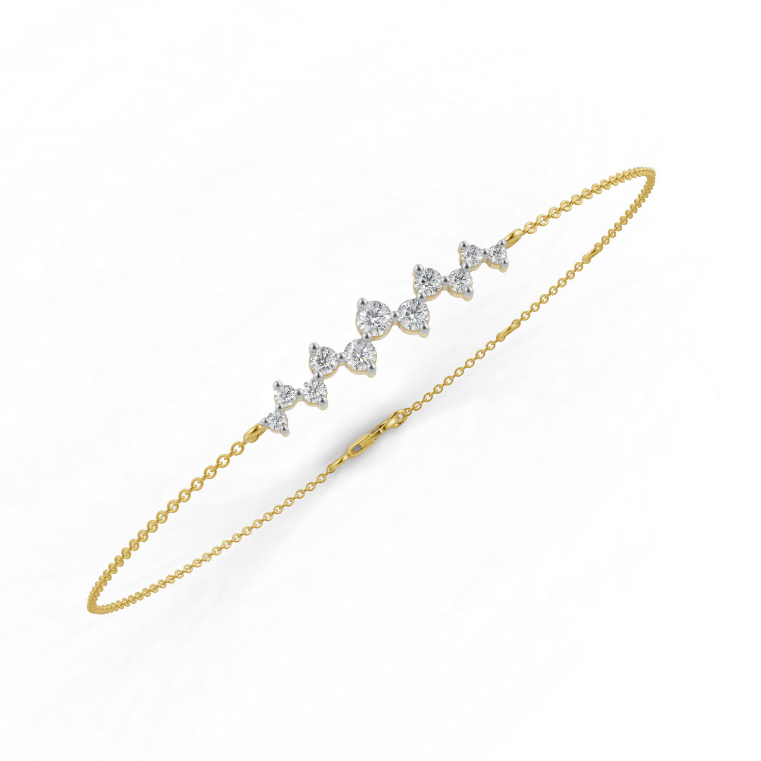 Floating Trail Solitaire Diamond Bracelet