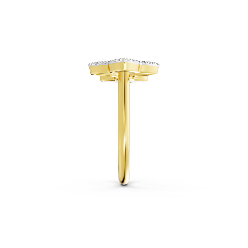 Venetian Clover Mother Of Pearl And Diamond Ring