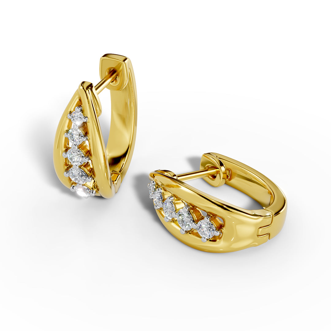 Five Stone Diamond Hoops