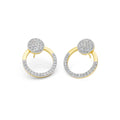 Open Circle Diamond Earrings