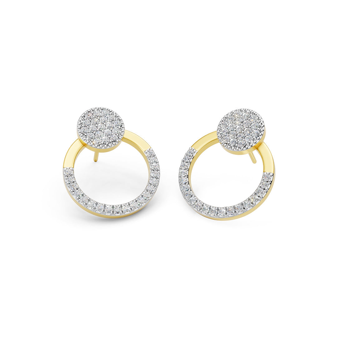 Open Circle Diamond Earrings