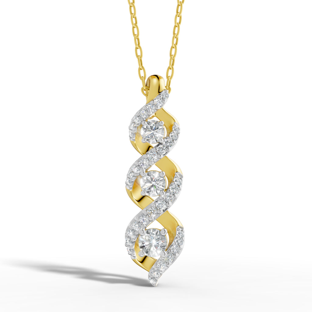 Spiral Diamond Triad Pendant