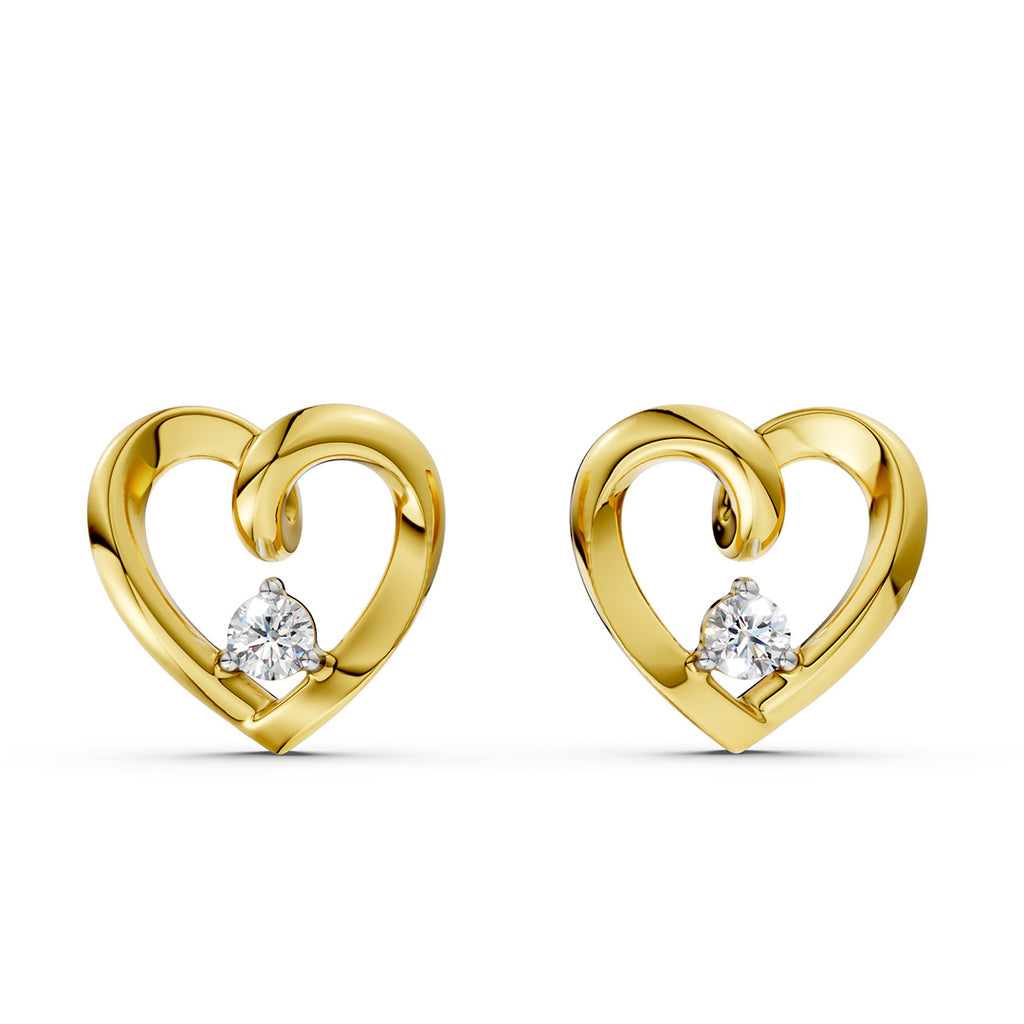 Floating Diamond Heart Earrings