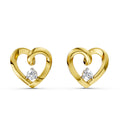 Floating Diamond Heart Earrings
