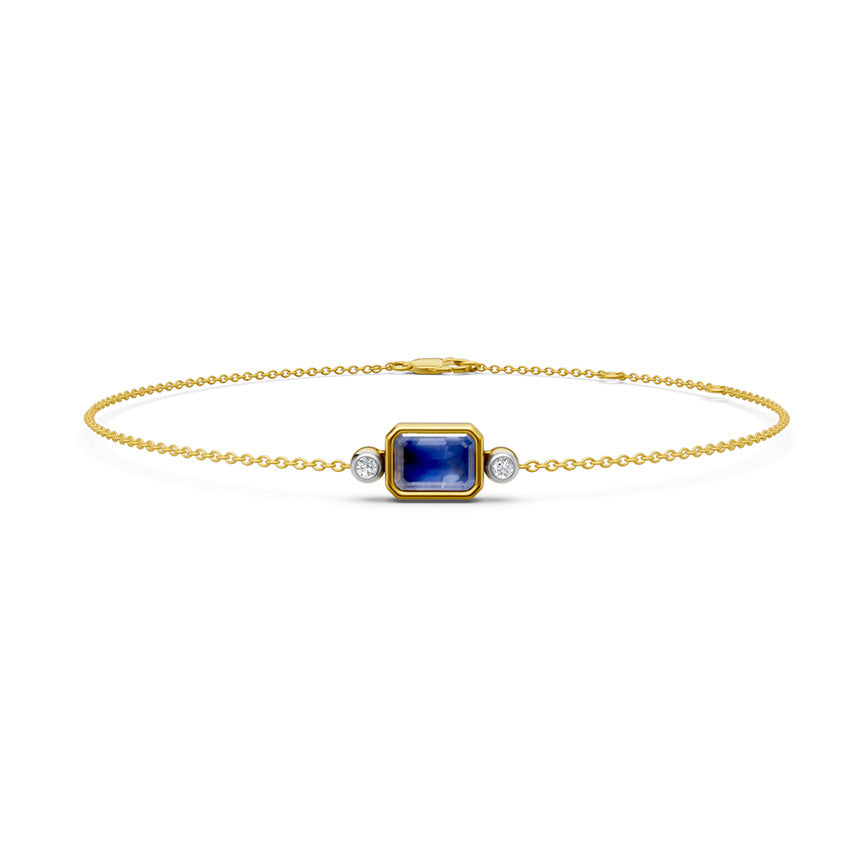 Indigo Crush Gemstone and Diamond Chain Bracelet