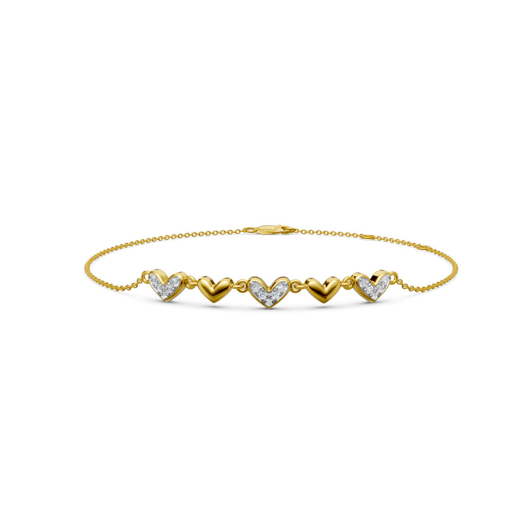 Two Of Hearts Diamond Chain Bracelet