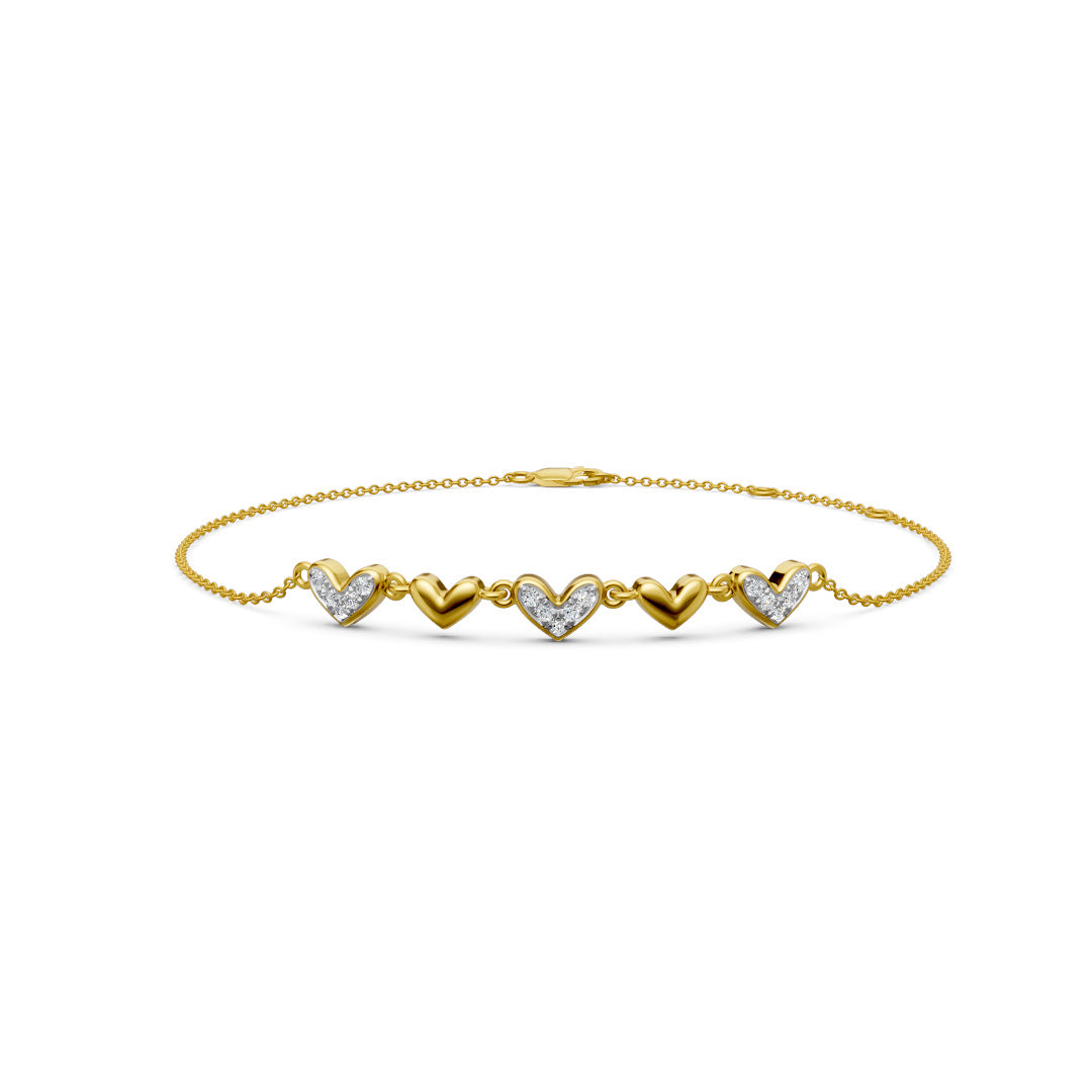 Two Of Hearts Diamond Chain Bracelet