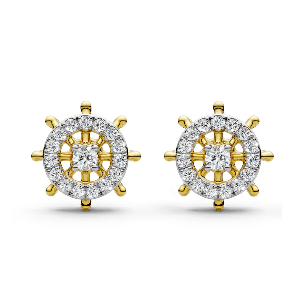 Spinning Wheel Diamond Earrings
