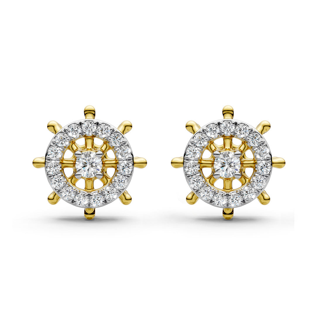 Spinning Wheel Diamond Earrings