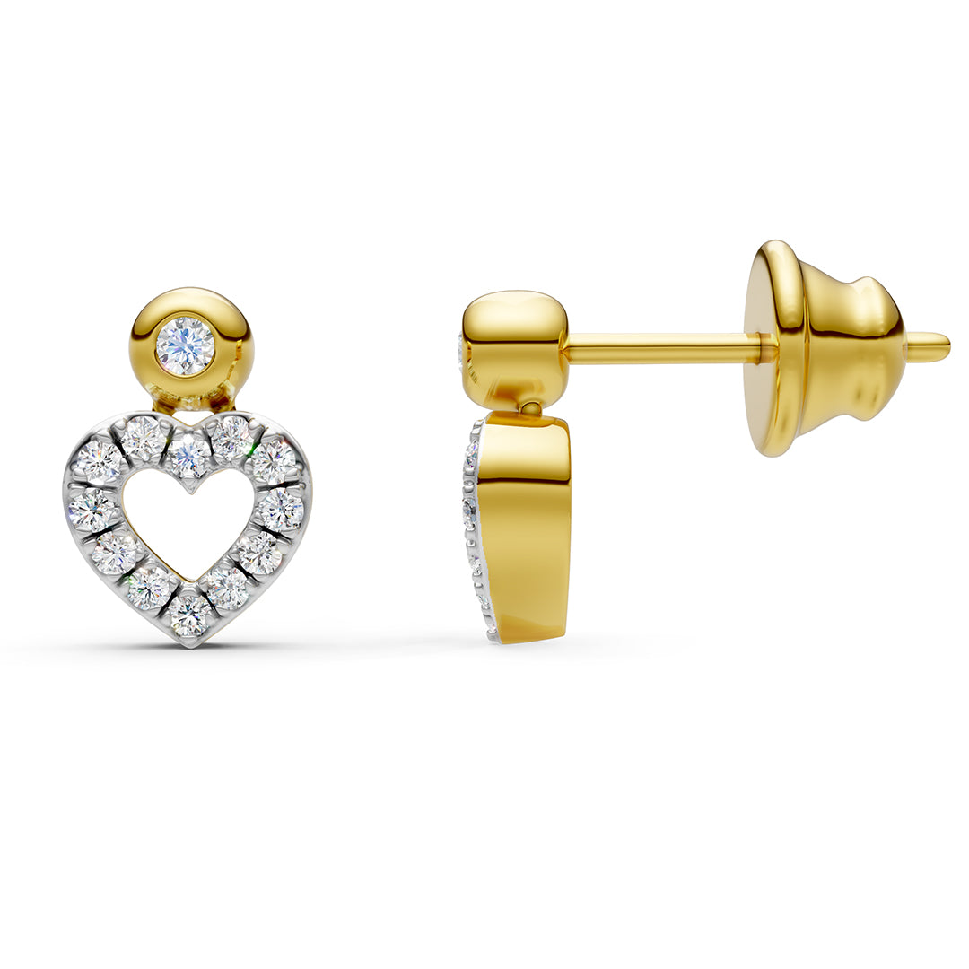 Twin Hearts Diamond Earrings