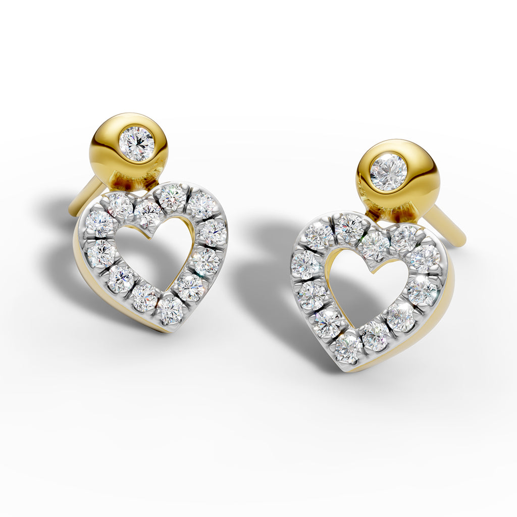 Twin Hearts Diamond Earrings