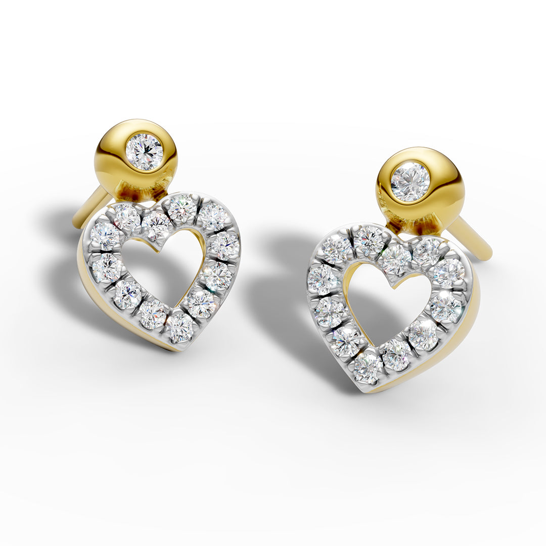 Twin Hearts Diamond Earrings