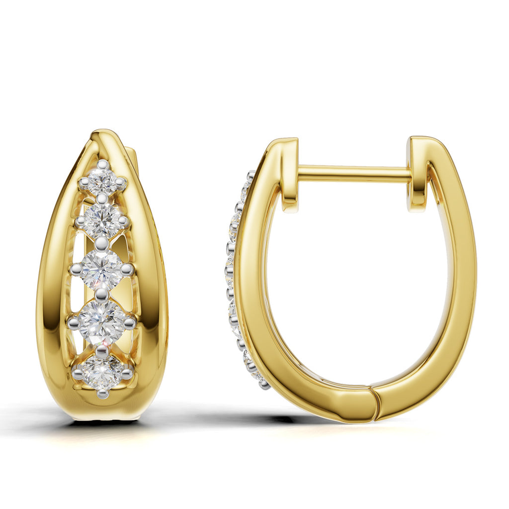 Five Stone Diamond Hoops