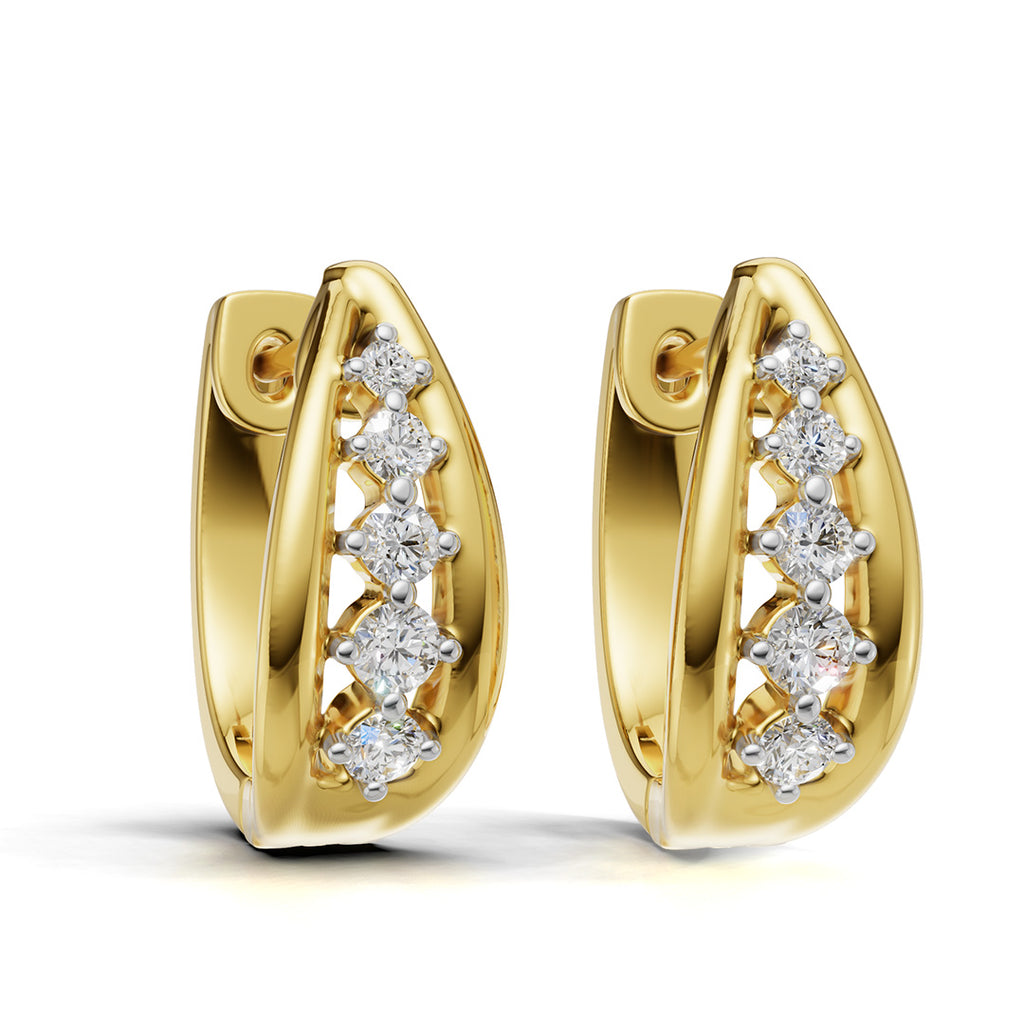 Five Stone Diamond Hoops