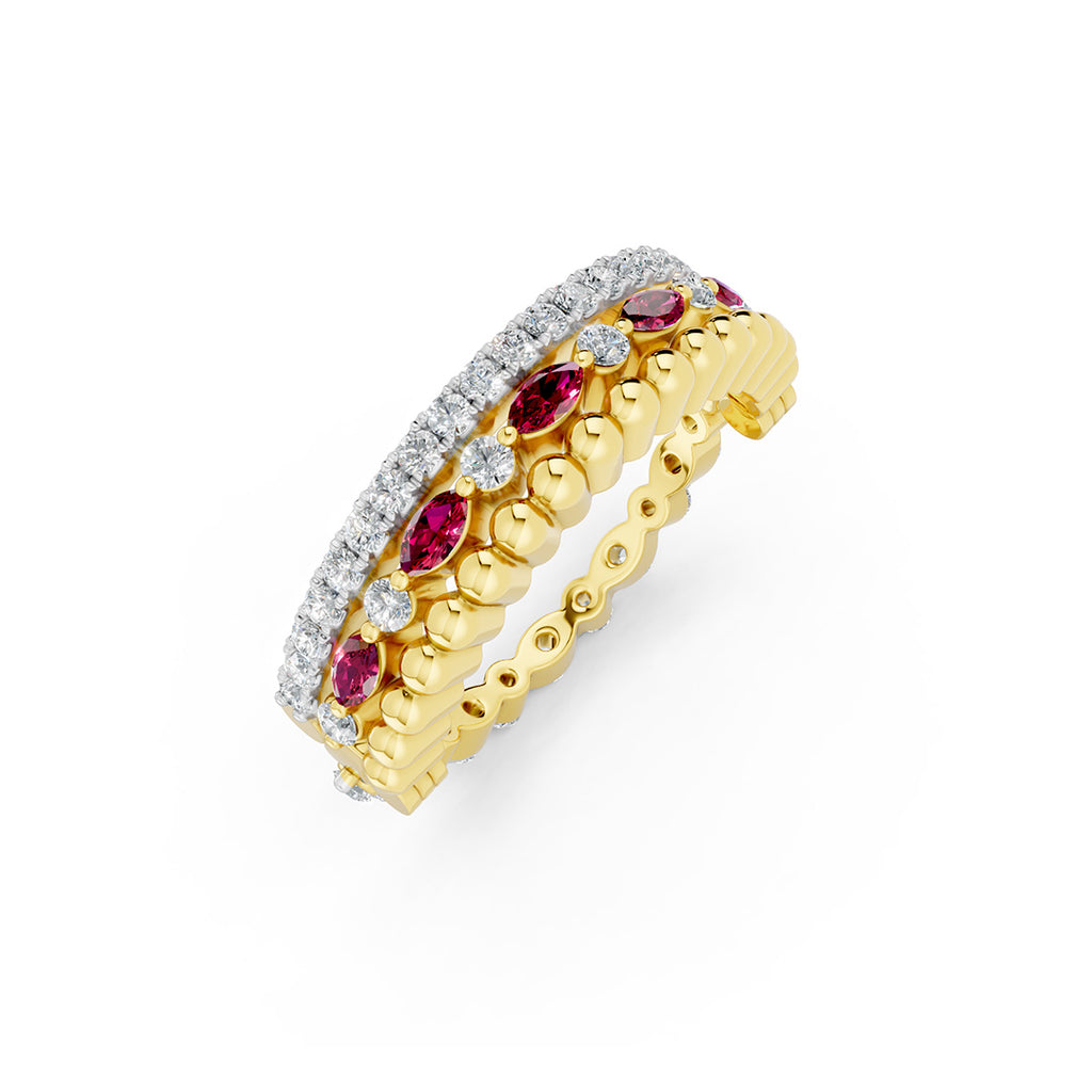 Trio Shift Convertible Stacked Diamond Ring