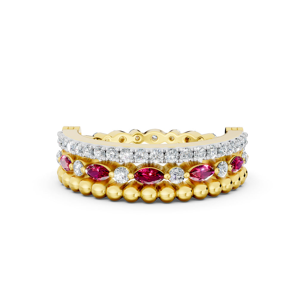 Trio Shift Convertible Stacked Diamond Ring