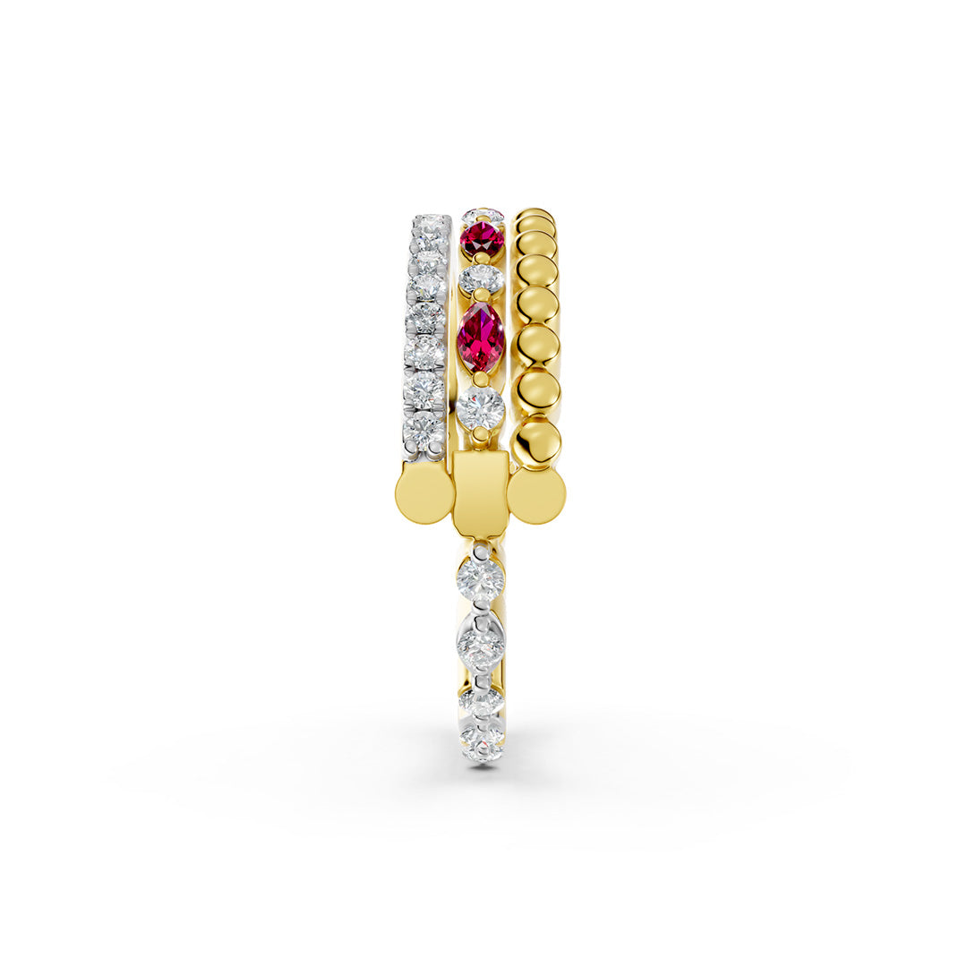 Trio Shift Convertible Stacked Diamond Ring