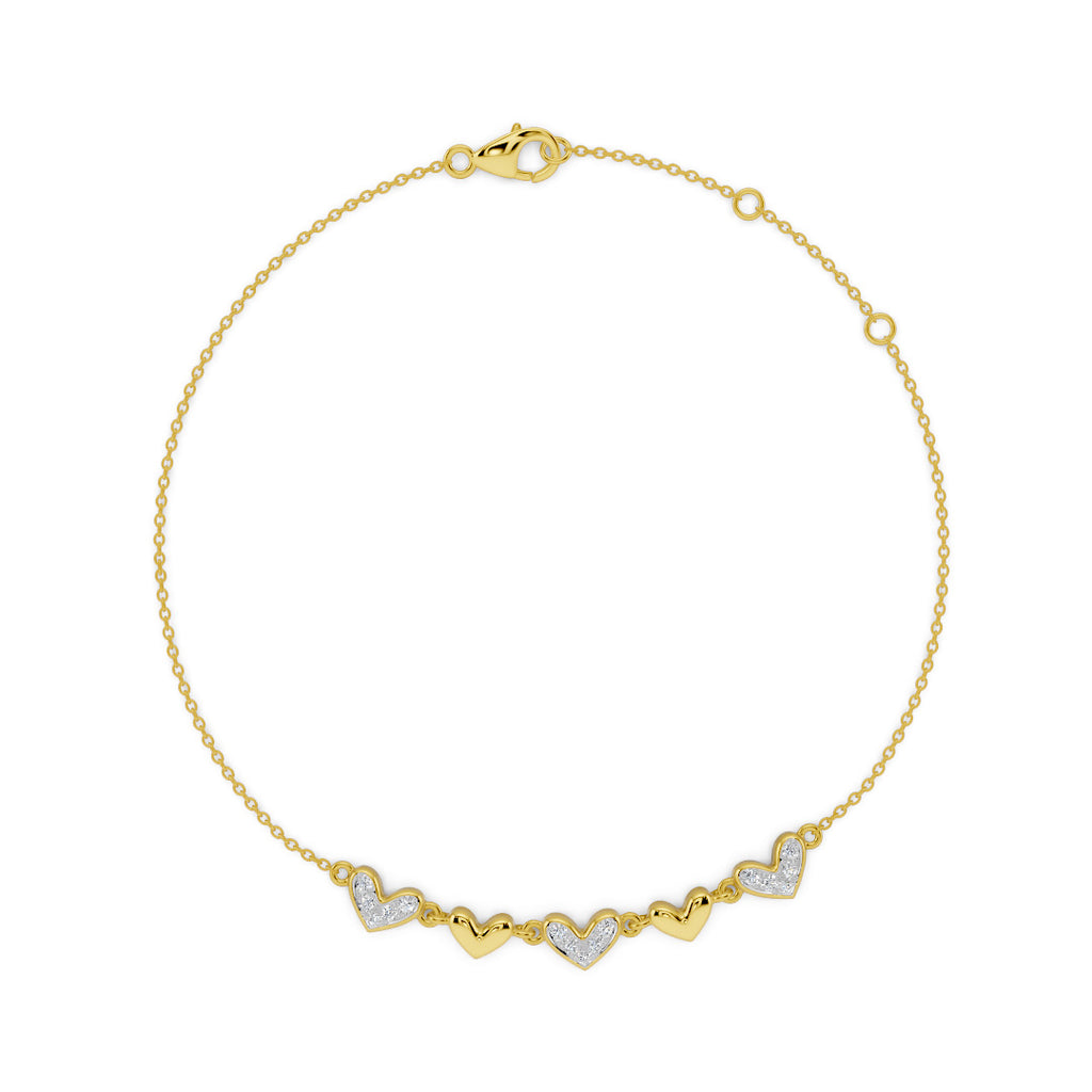 Two Of Hearts Diamond Chain Bracelet