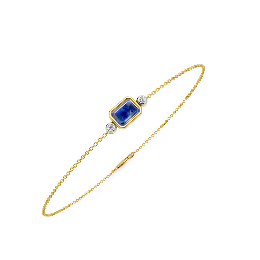 Indigo Crush Gemstone and Diamond Chain Bracelet