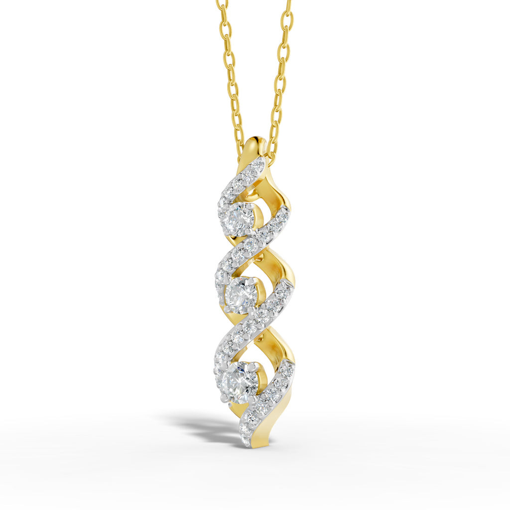 Spiral Diamond Triad Pendant