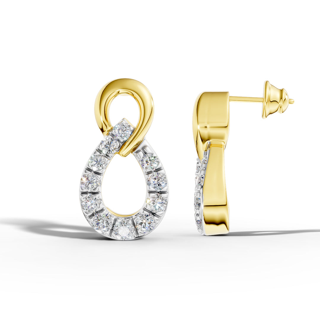 Interlinked Pear Diamond Earrings