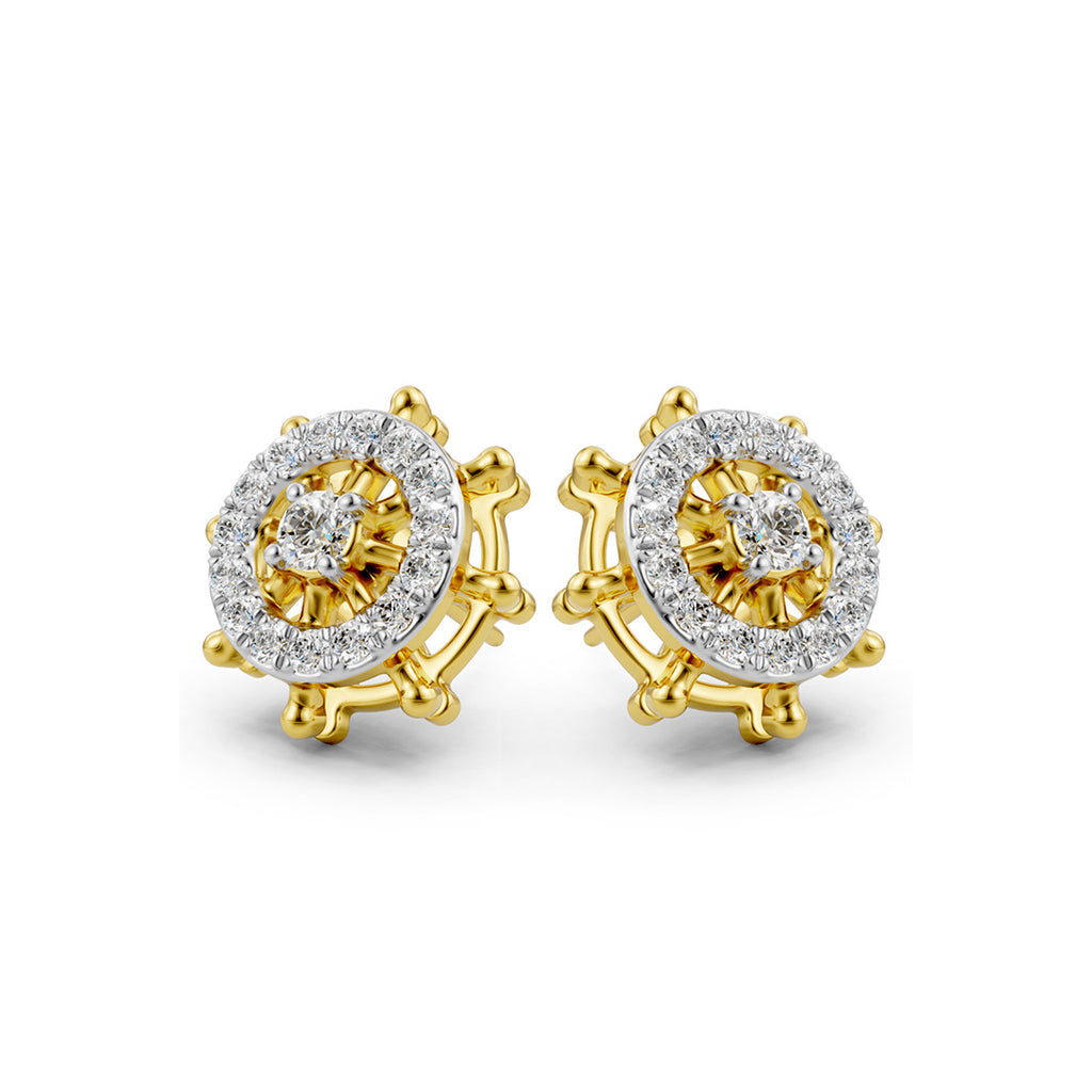 Spinning Wheel Diamond Earrings