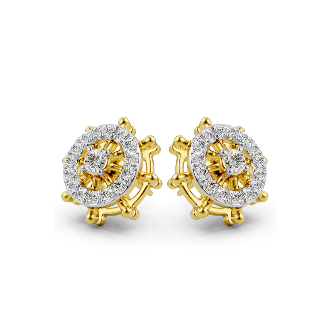 Spinning Wheel Diamond Earrings