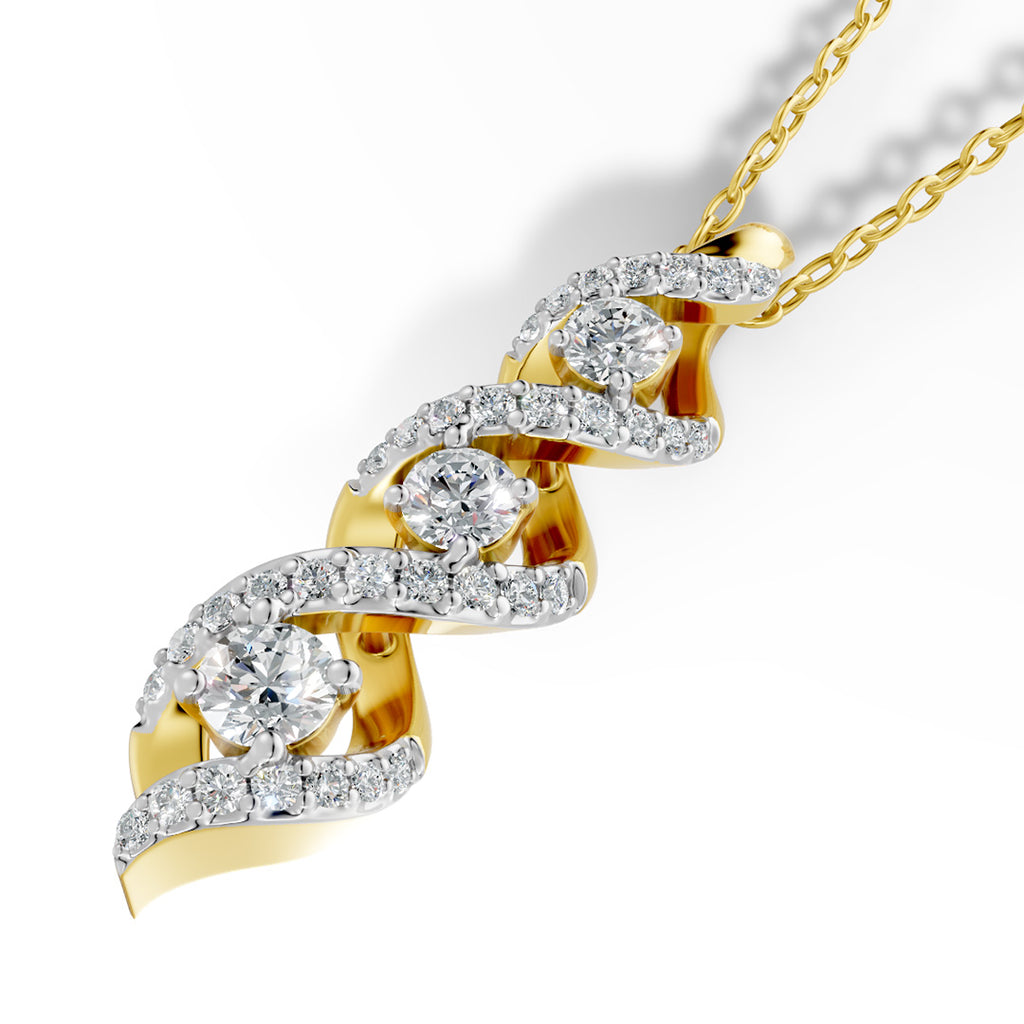 Spiral Diamond Triad Pendant