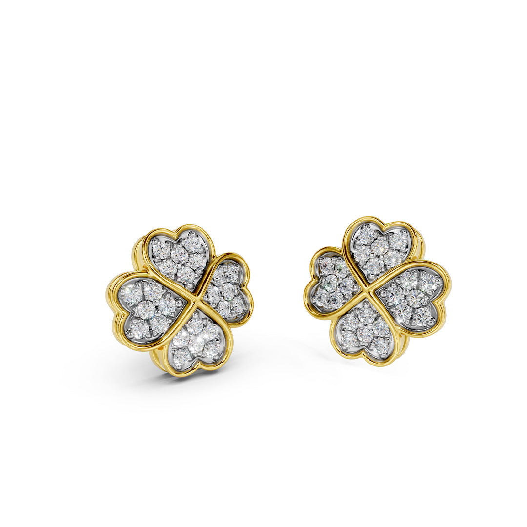 Spinning Clover Diamond Earrings