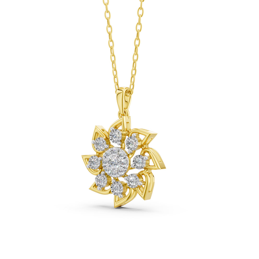 Majestic Flower Diamond Pendant