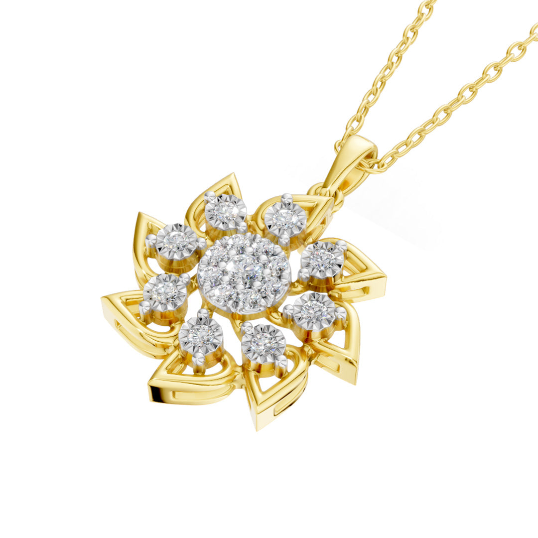 Majestic Flower Diamond Pendant