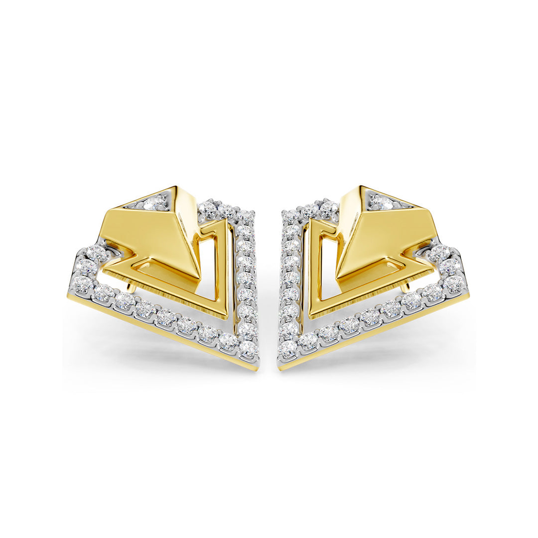 Chevron Diamond Stud Earrings