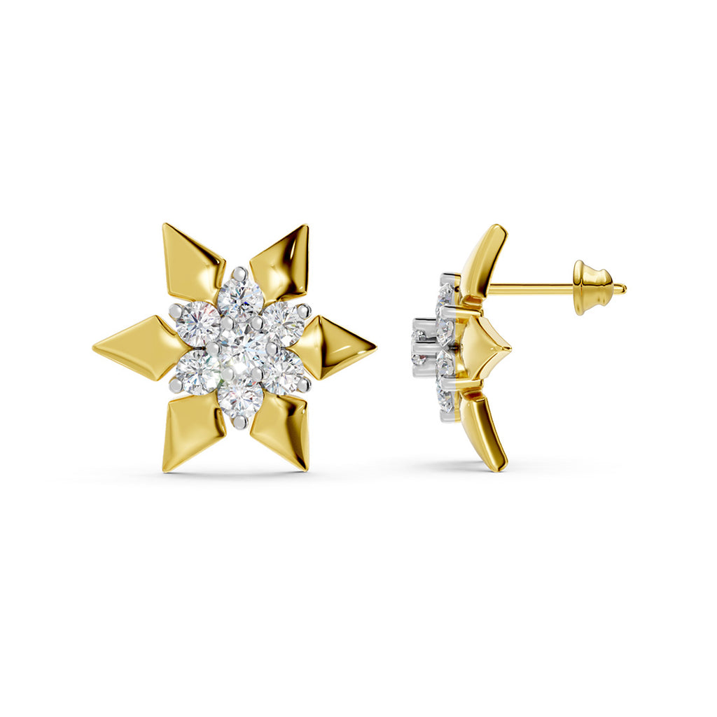 North Star Stud Diamond Earrings