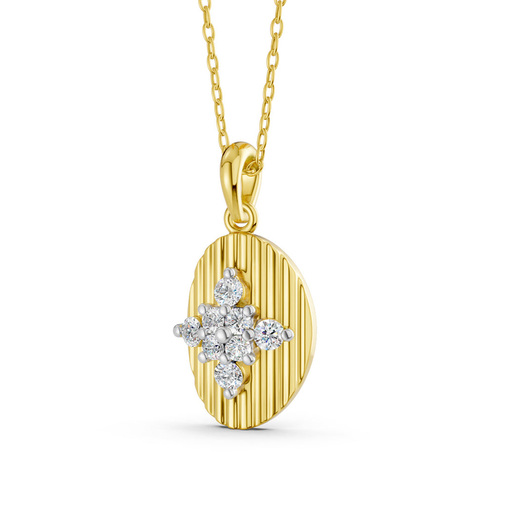 Sunray Textured Diamond Pendant