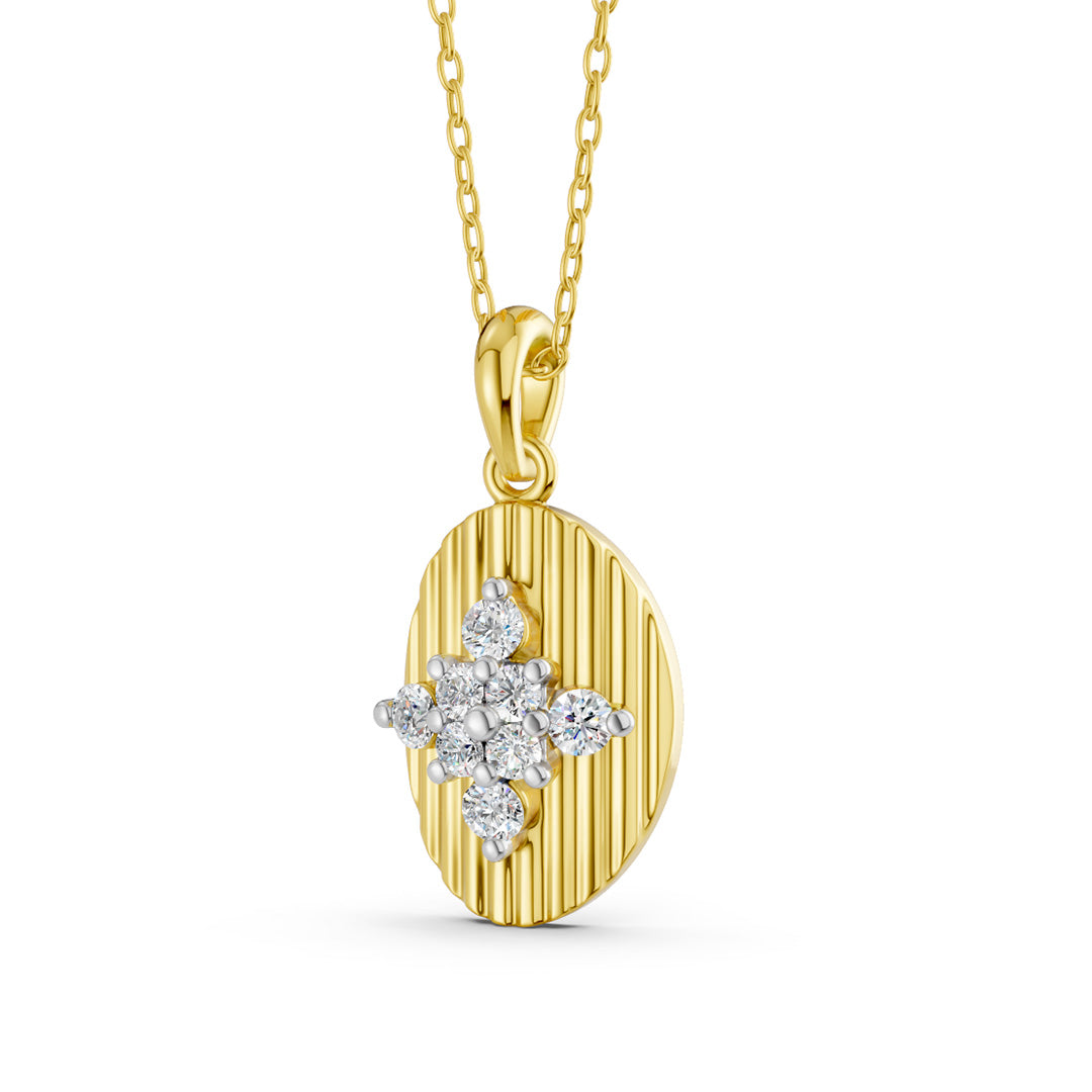 Sunray Textured Diamond Pendant