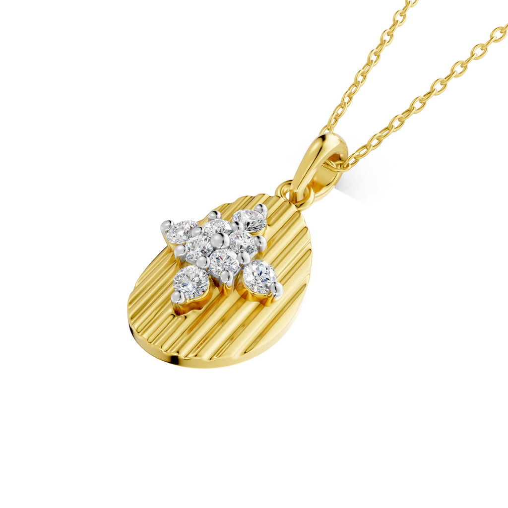 Sunray Textured Diamond Pendant