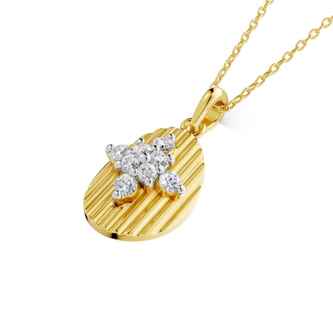 Sunray Textured Diamond Pendant
