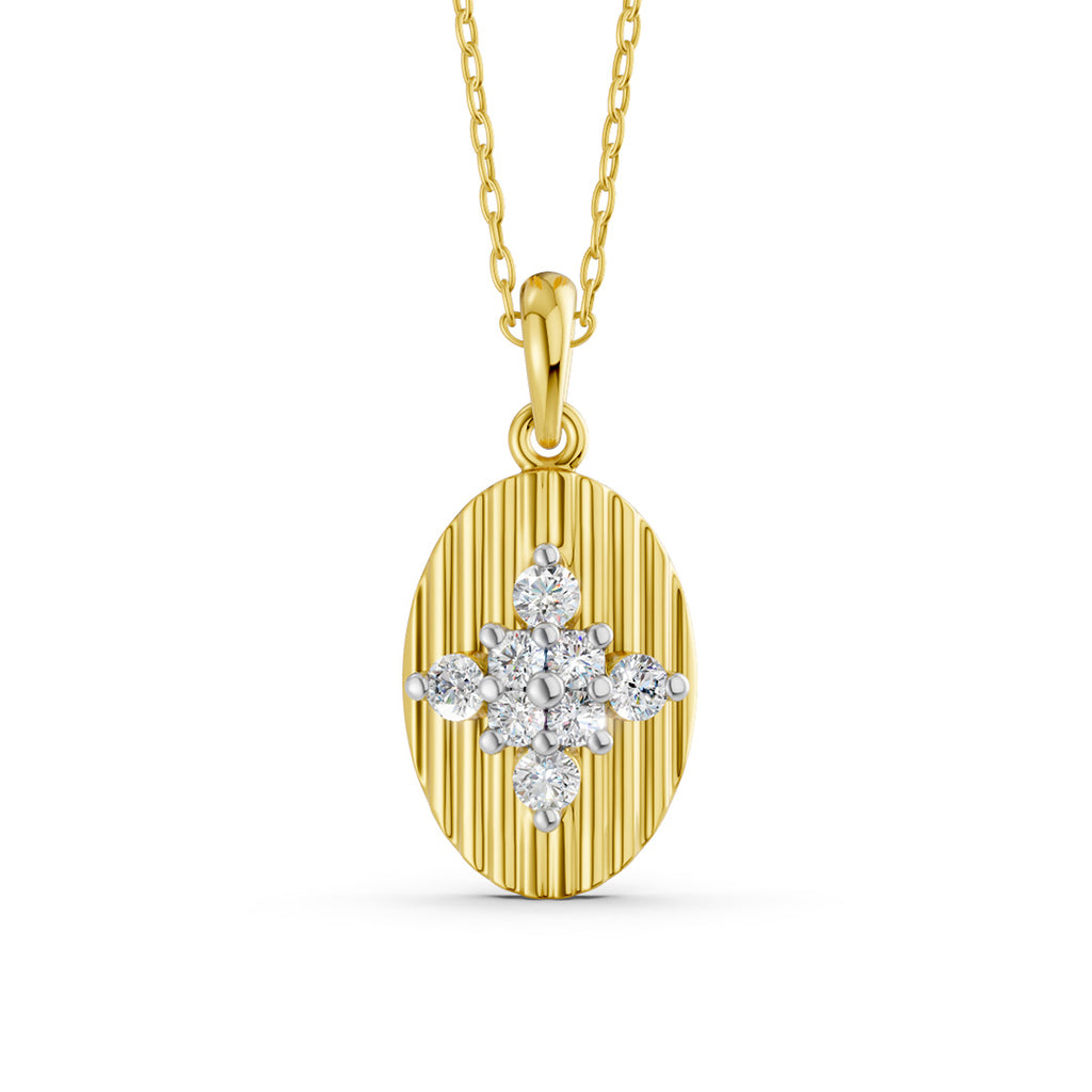 Sunray Textured Diamond Pendant