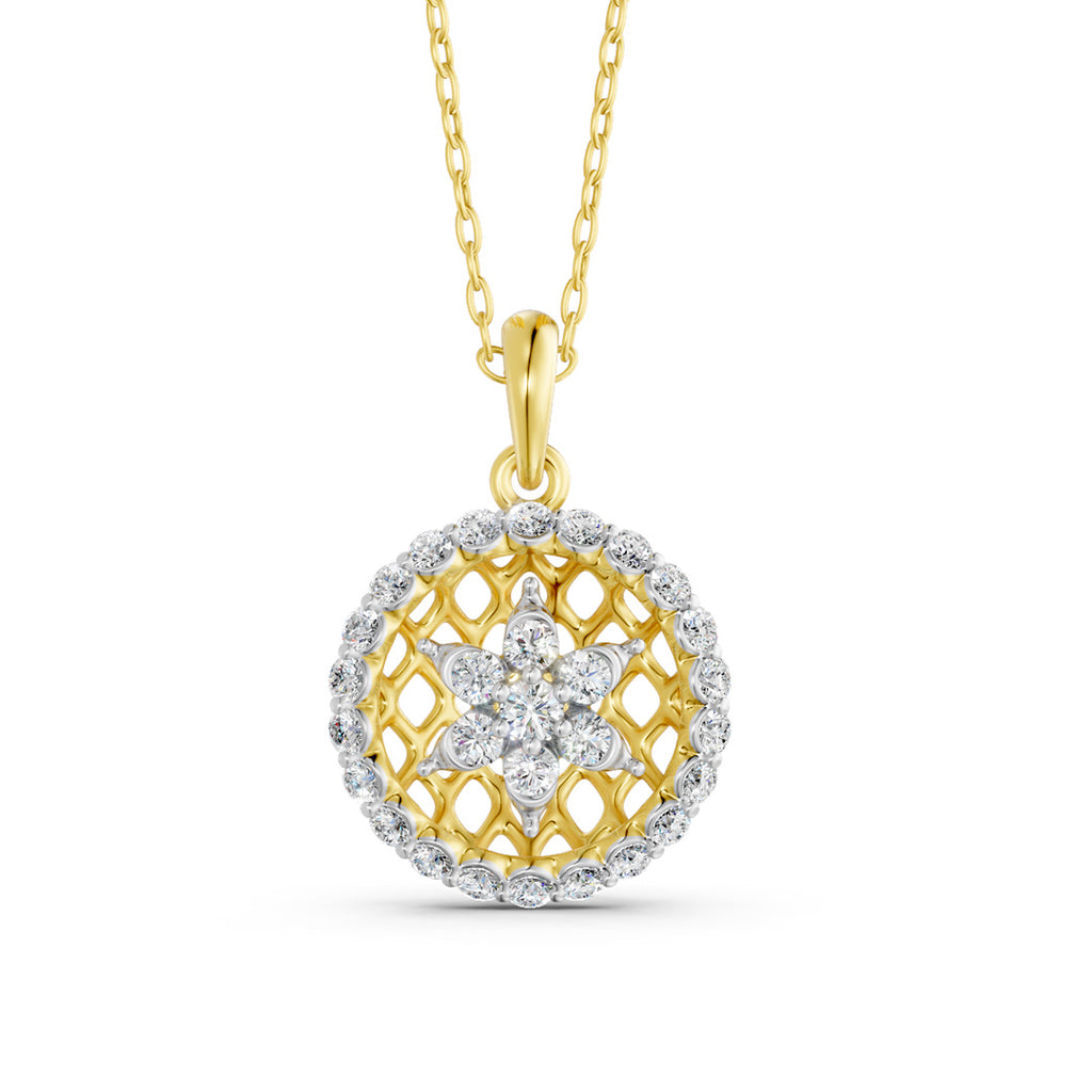 Lattice Bloom Diamond Pendant