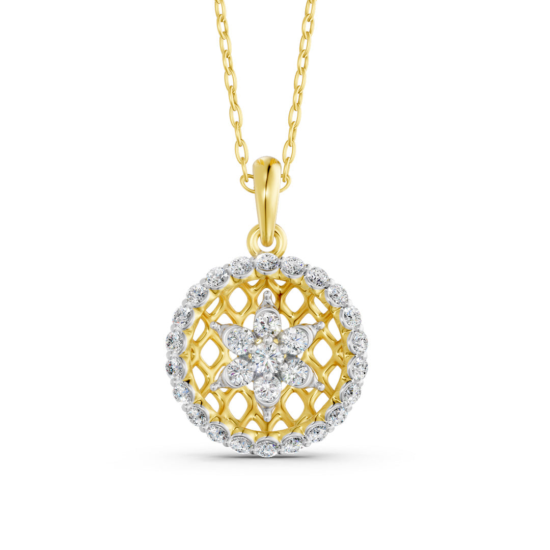 Lattice Bloom Diamond Pendant