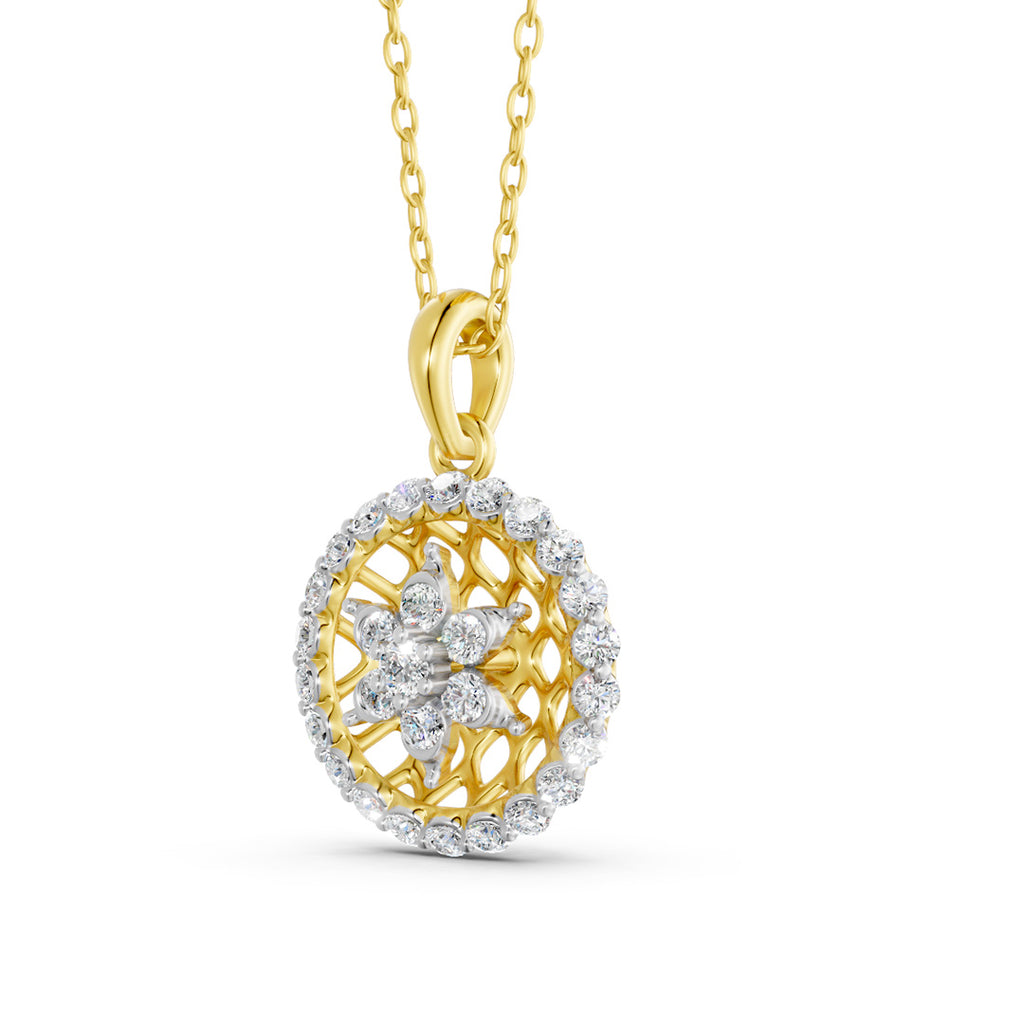 Lattice Bloom Diamond Pendant