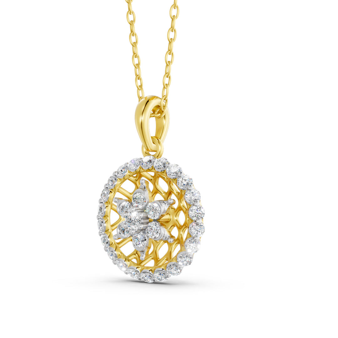 Lattice Bloom Diamond Pendant